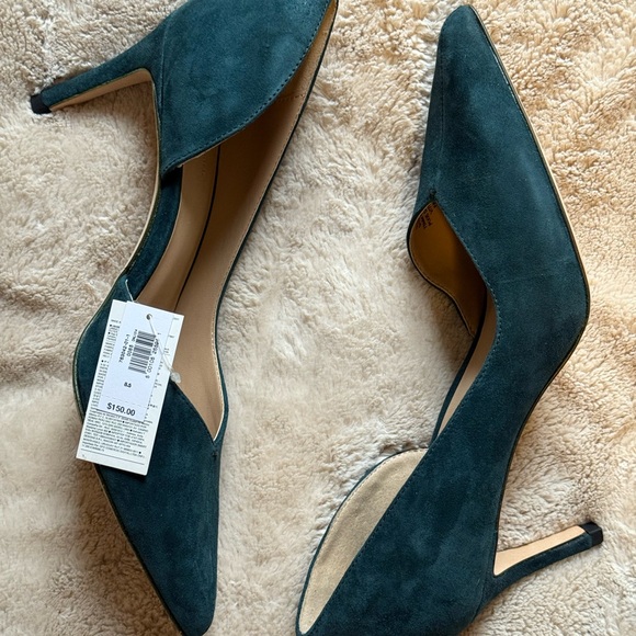 Banana Republic Shoes - Banana Republic Dark Green Suede Heels